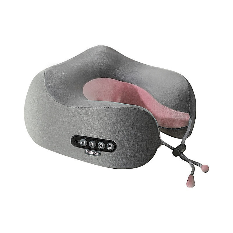 C-Shape Neck Massage Pillow Peach Pink 1pc