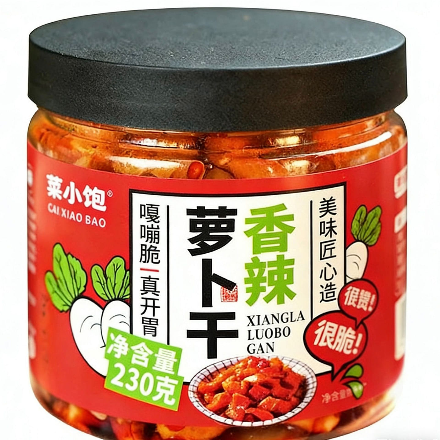 Cai Xiaobao Spicy Dried Radish 1 Can 230 g