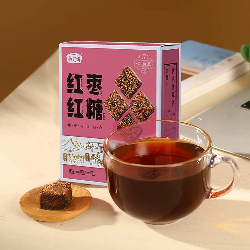 Yanzhifang Sugar Cane Brown Sugar Blocks Red Date Brown Sugar 216 g