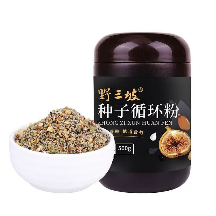 野三坡 种子循环粉 亚麻子坚果代餐500g*1罐 500 克