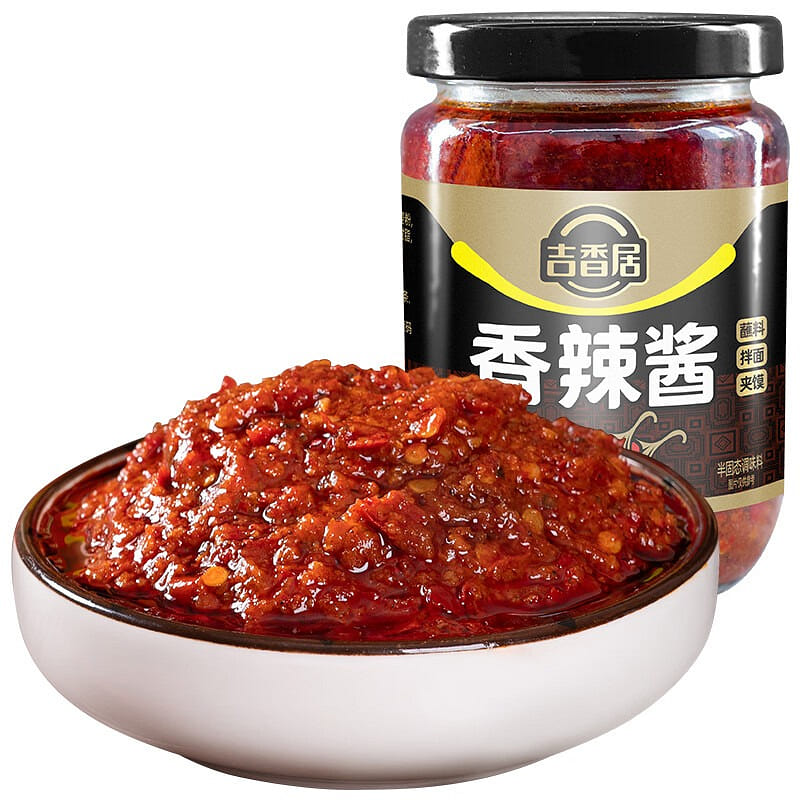 Jixiangju Spicy Chili Sauce, Hot and Spicy Flavor, Hot Pot Dipping Sauce 358g 358 g