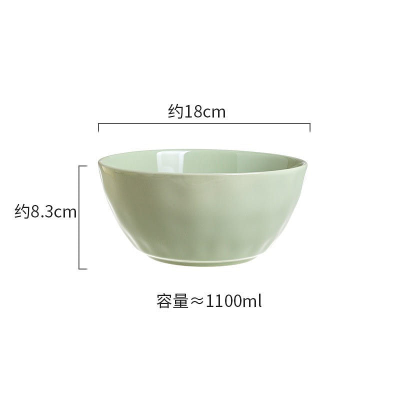 [7-inch hand held soup bowl -1 gree ] cream-style light luxury ins Ceramic bowl 1 each