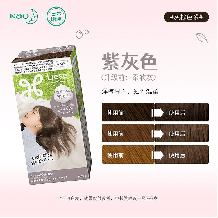 花王Kao Liese泡沫染发剂 色号-紫灰色 1 个