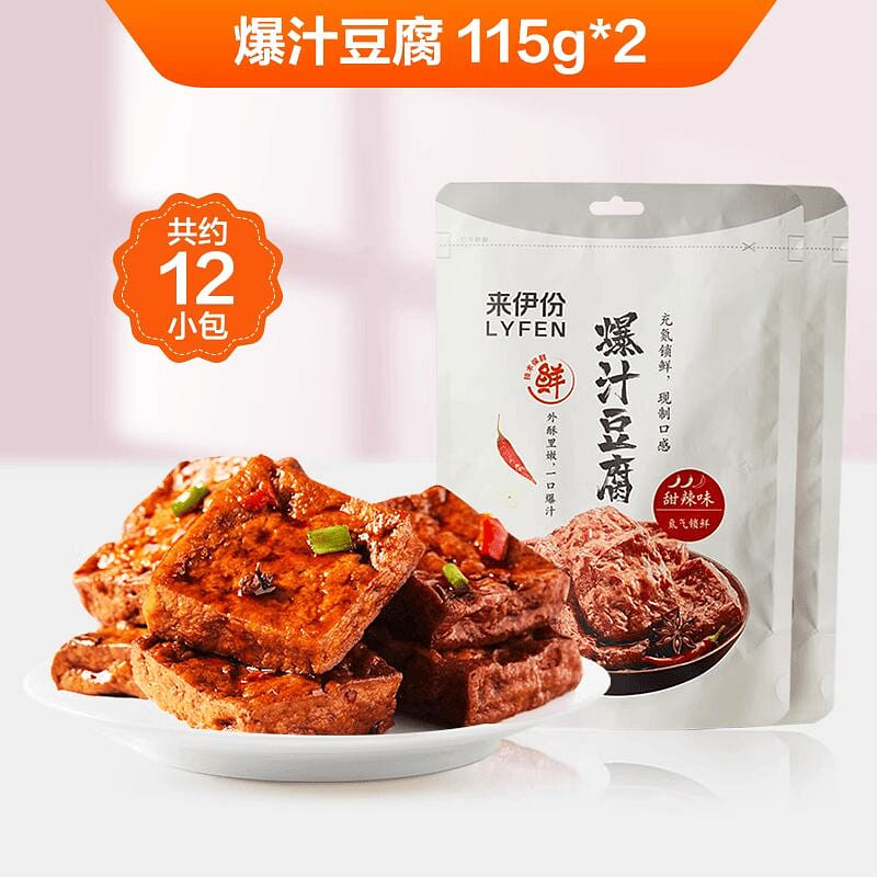 Laiyifen Juicy Tofu Jerky 115g*2 Sweet Spicy 230 g