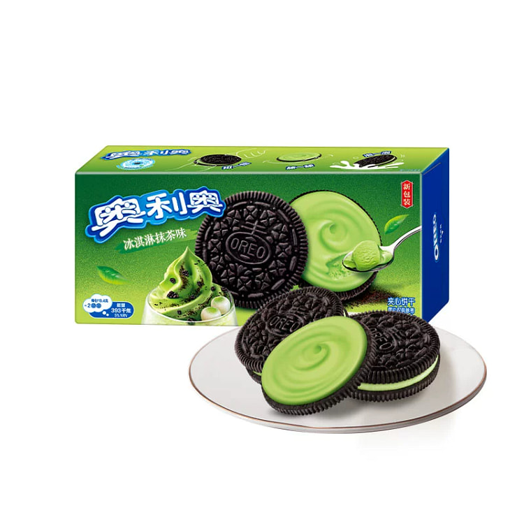 Matcha-flavored ice cream sandwich biscuits