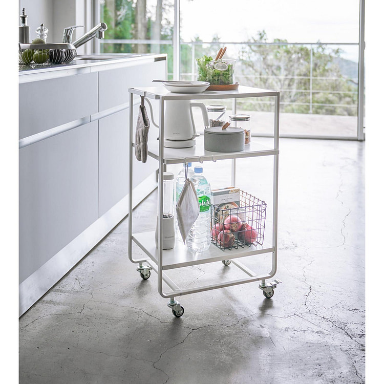 Rolling Utility Cart (32" H)  - Steel White