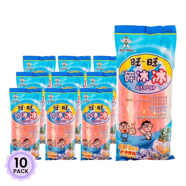 Want Want 아이스 쭈쭈바 과일 모듬맛 78 밀리리터*10 팩