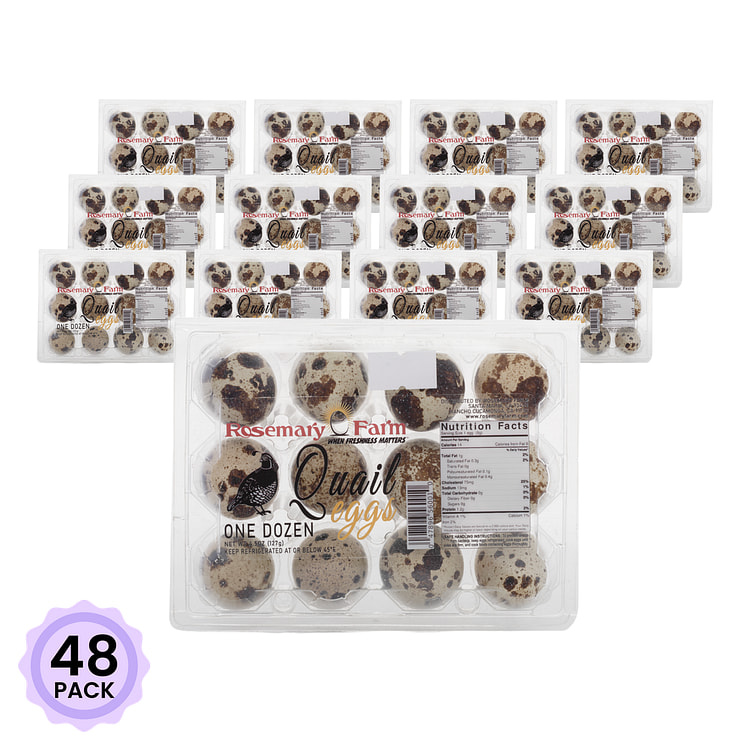 Rosemary Farm Dozen Quail Eggs 12 count 12 count*48 pack