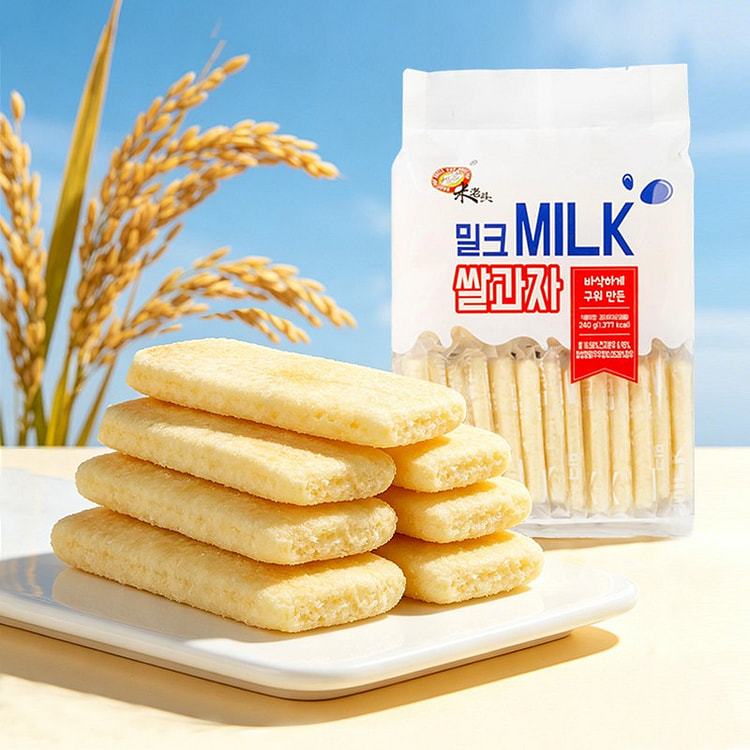 Mi Laotou Milk Rice Crisps Breakfast Biscuits 240g 240 g