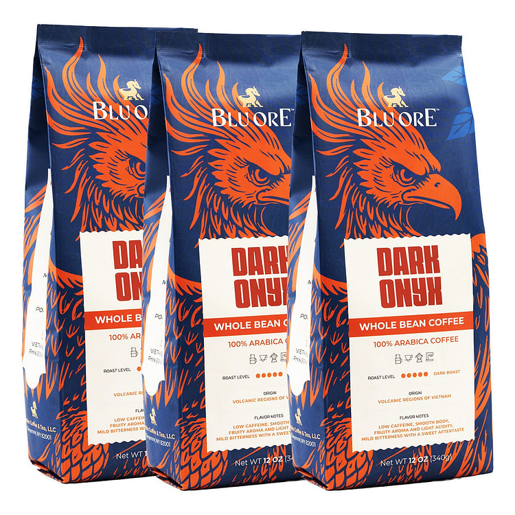 Blu Ore Dark Onyx Arabica Coffee Beans 3-pack 12 oz*3 pack