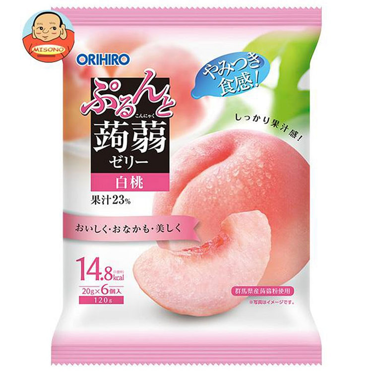 Orihiro 低卡高纤蒟蒻果冻 蜜桃味 6个/