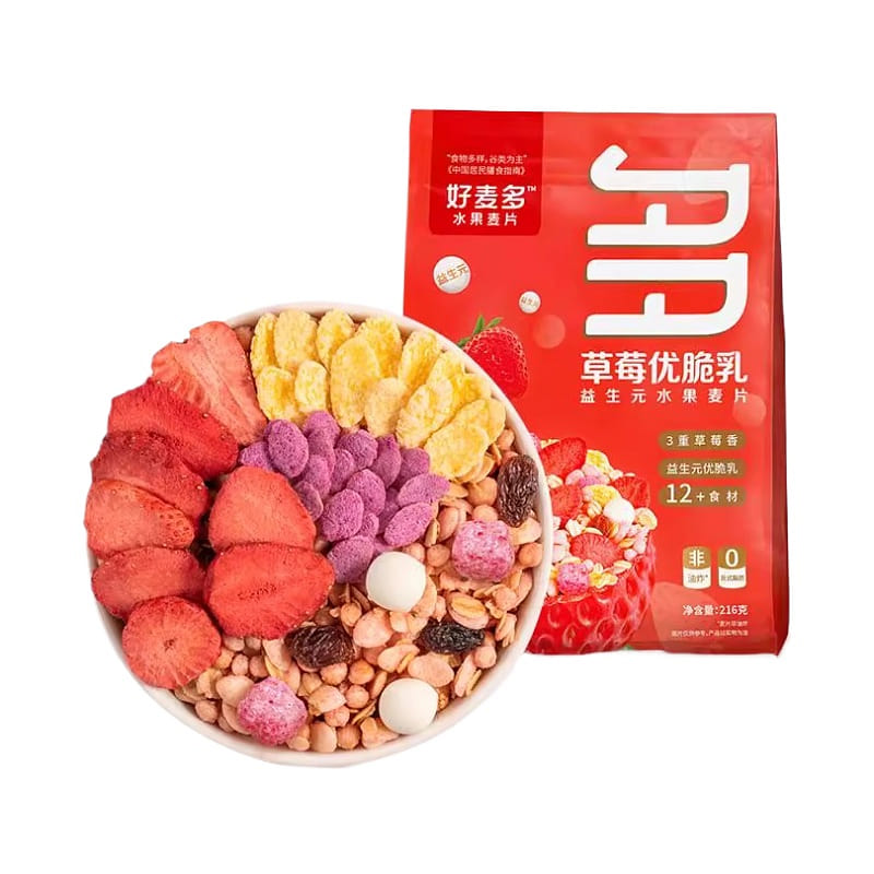 Oatmeal Strawberry Crispy Milk 216g*1 bag 216 g