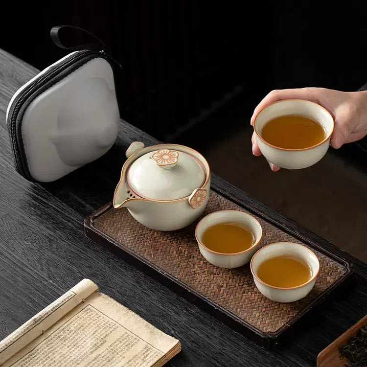 汝窑功夫茶旅行套组 全套茶器 泡茶方便