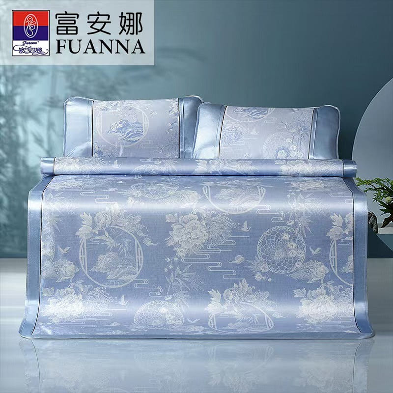Ice silk cooler set of three (blue) 180*200cm 1 count