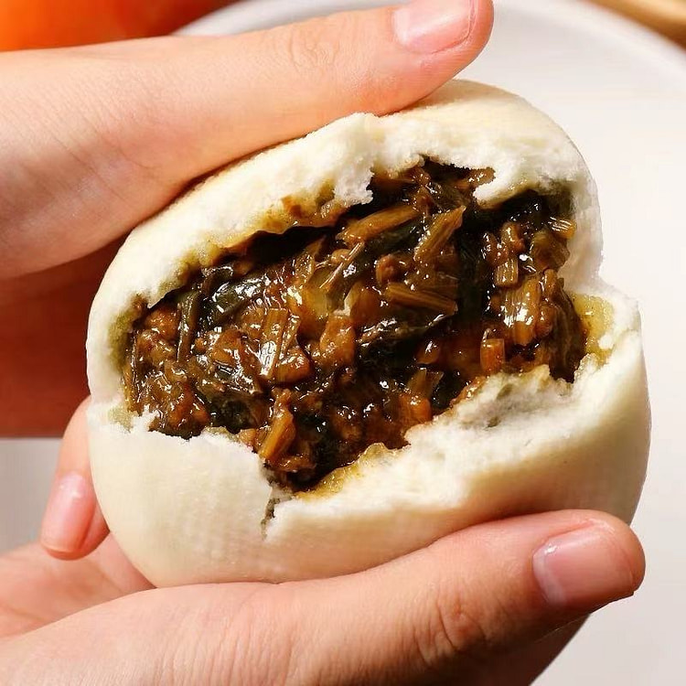 Chinese Pork Buns with Pickled Mustard Greens