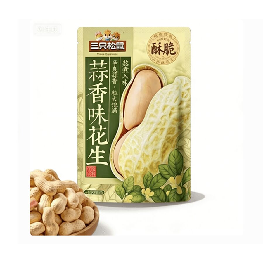 三只松鼠蒜香花生500g*1袋500 克- Weee!