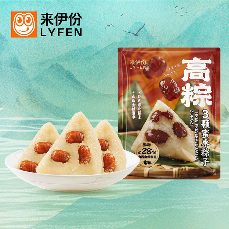 来伊份 三颗蜜枣粽 1袋约 100 克