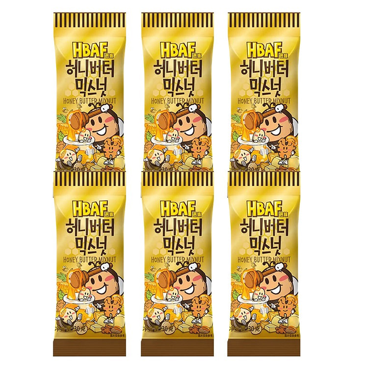韩国芭蜂 蜂蜜黄油味混合坚果30g*6