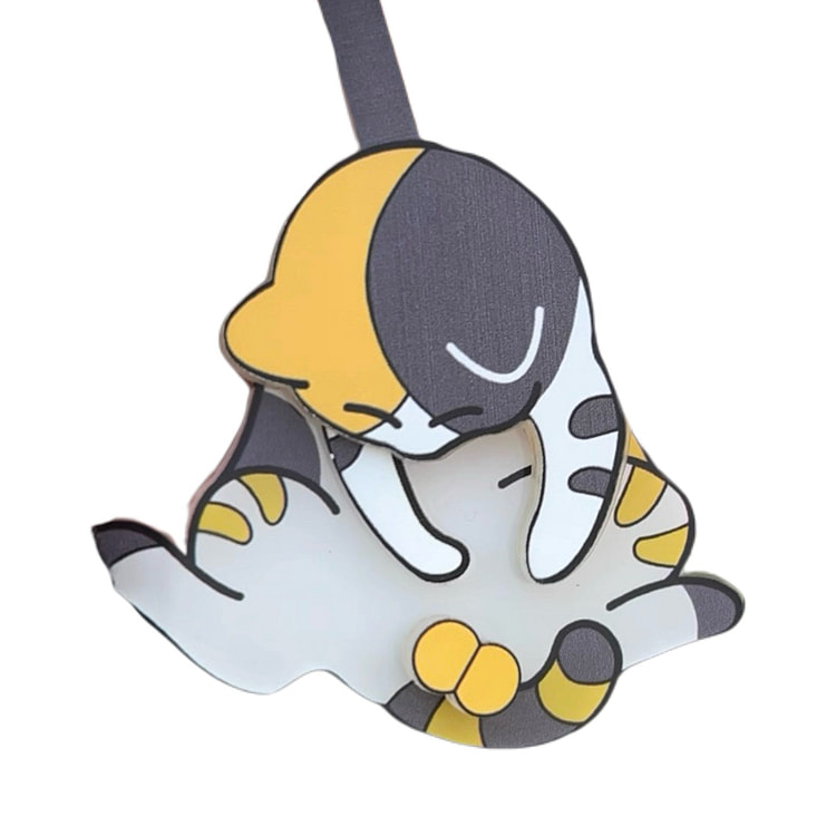 捣蛋猫咪钥匙扣 卡通配饰挂件 可转钥匙扣 -三花猫 1 个