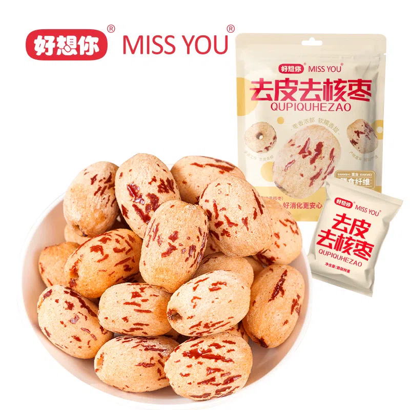 Miss You Peeled and Pitted Red Dates 60g*1 Bag 60 グラム