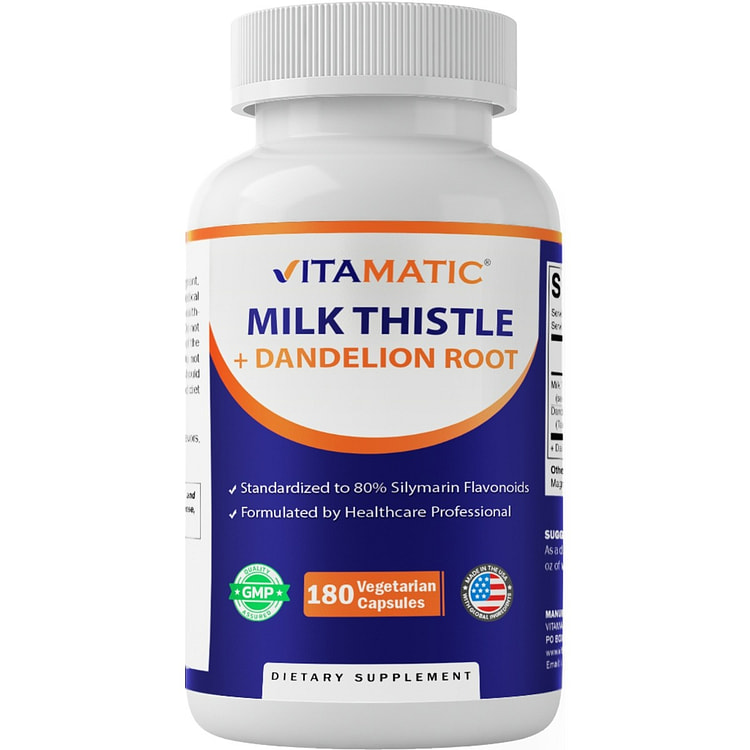 Milk Thistle with Dandelion Root - 180 Capsules