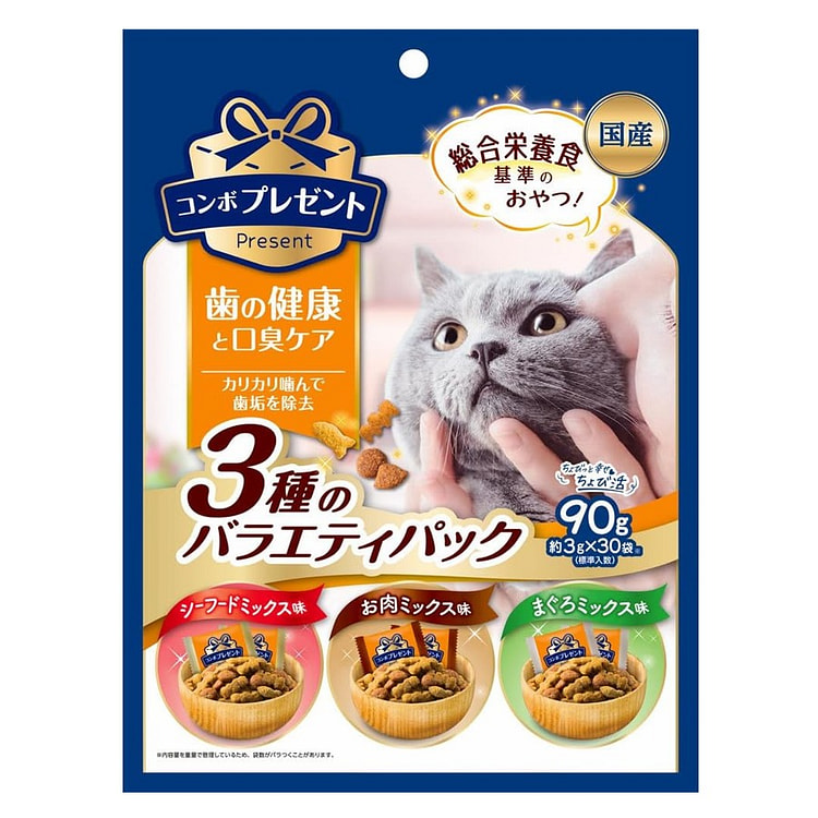 コンボ プレゼント キャット おやつ 歯の健康と口臭ケア 3種のバラエティパック 90 グラム