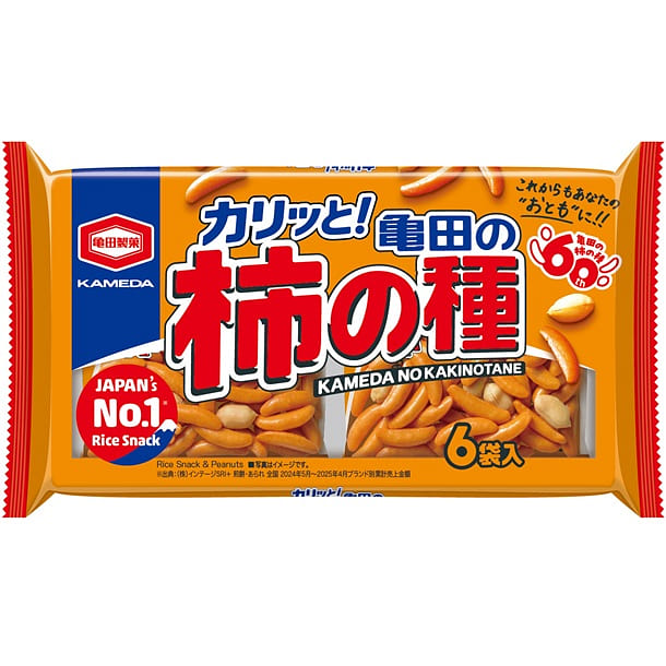 Kameda Rice Crackers & Peanuts 6pks 180g 1 each
