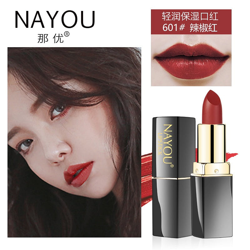 NAYOU Makeup Waterproof Lipstick 601 Chilli Red 1 each