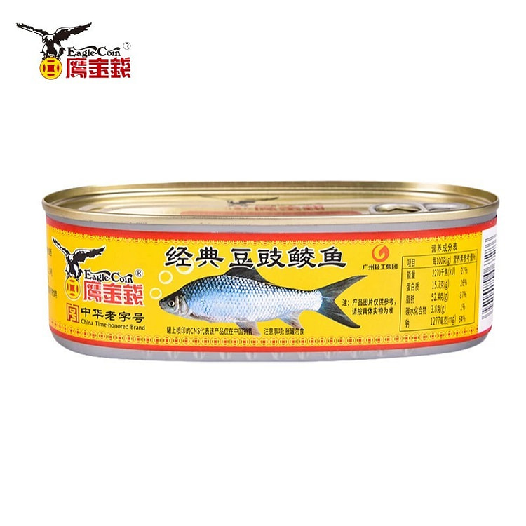 鹰金钱 豆豉鲮鱼罐头 1盒 227 克