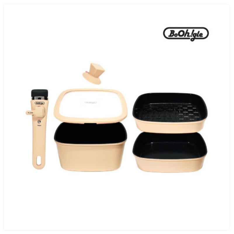 BoOh!gle (BOOHGLE) Square Shaped Pot Set of 6 Beige 1 thùng