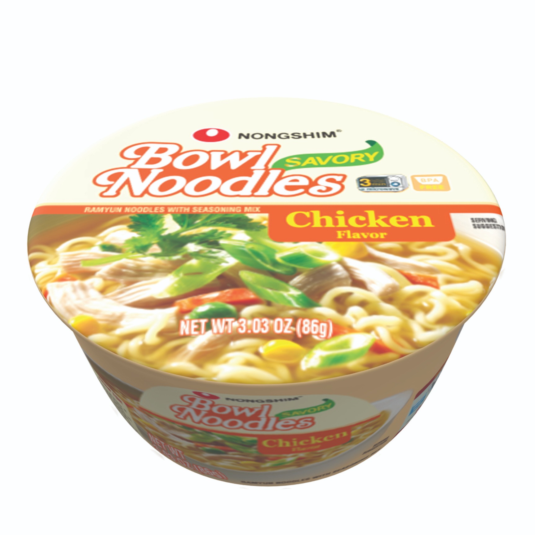 Nongshim Bowl Noodle, Savory Chicken Flavor 6 Pack 1 each