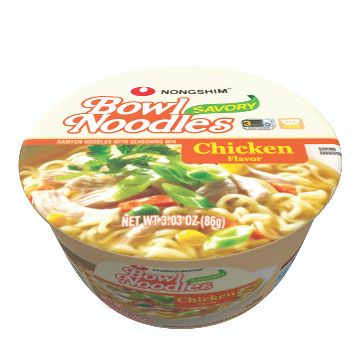 Nongshim Bowl Noodle, Savory Chicken Flavor 6 Pack 1 each