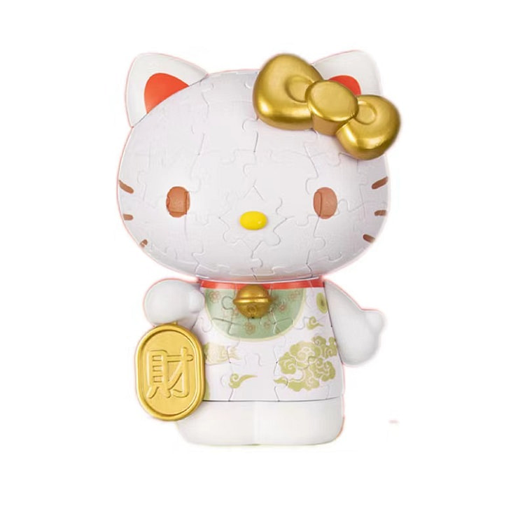 【中国直邮】 FOXTAIL Hello Kitty立体拼图 玩具 卡通 生日礼物 礼品 潮玩 手办-招财进宝 1个