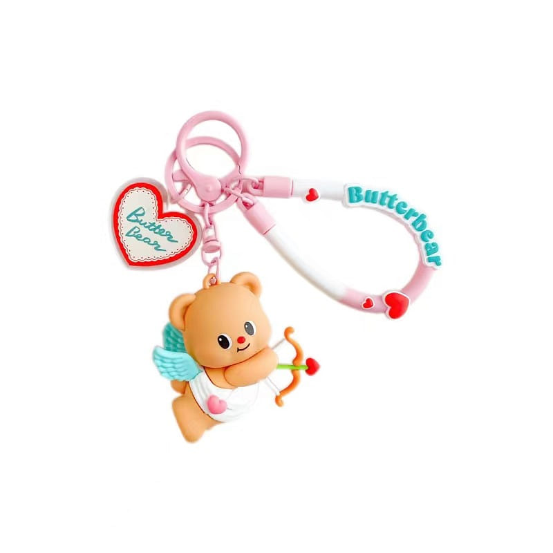 Butter Bear Keychain Backpack Pendant/Keychain/ Gift -Eros White 1Pc 1 count