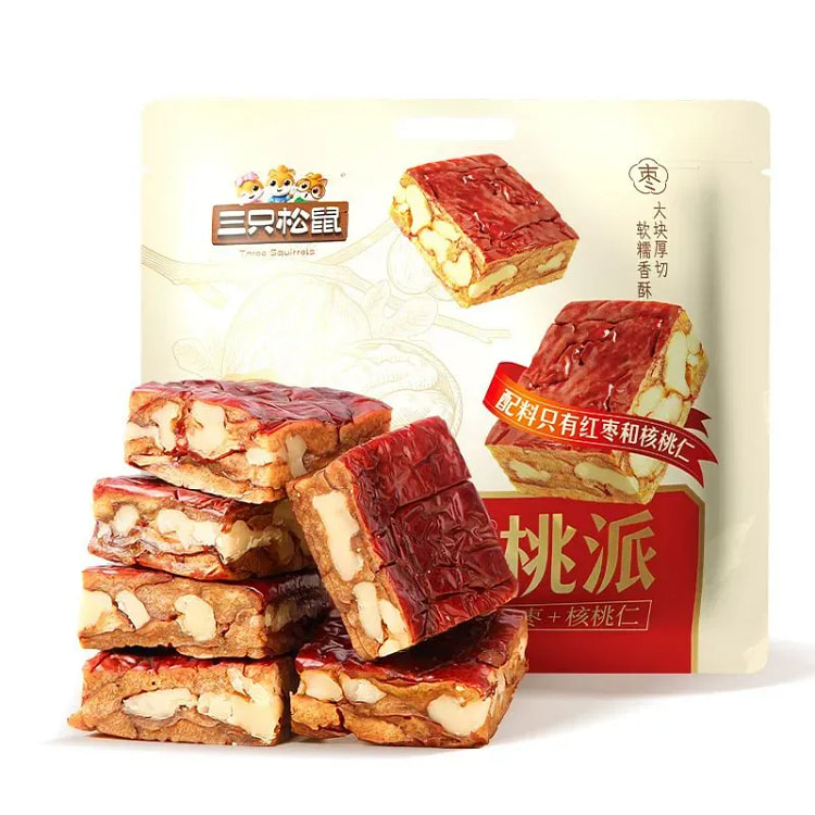 三只松鼠枣仁派红枣健康零食果干灰枣夹核桃260g 260 克