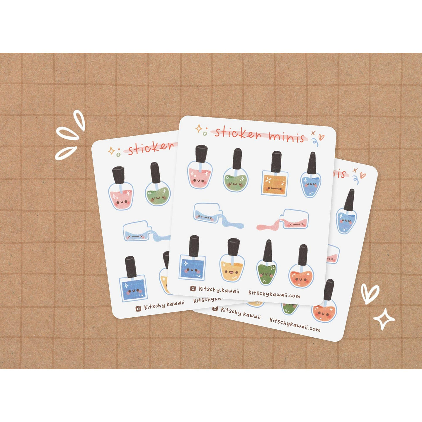 Nail Polish Mini Sticker Sheet 1 each