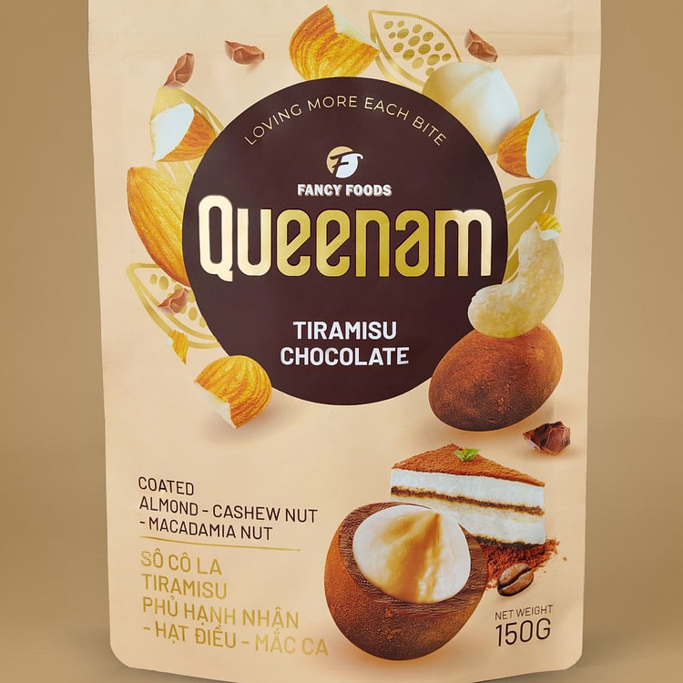 Hạnh Nhân – Hạt Điều – Mắc Ca Phủ Socola Vị Tiramisu 2.65 oz