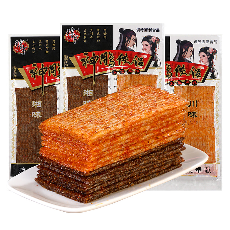 琼宇神雕侠侣辣条素食黑白配大辣片儿时怀旧小时候麻辣小零食小吃16g*10包