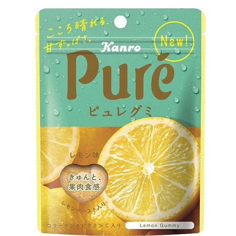 KANRO PURE Fruit Juice Chewy Gummy Lemon Flavor56g