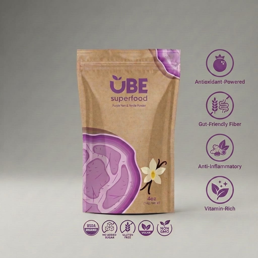 Premium Organic Ube Powder for Baking & Lattes 4 oz