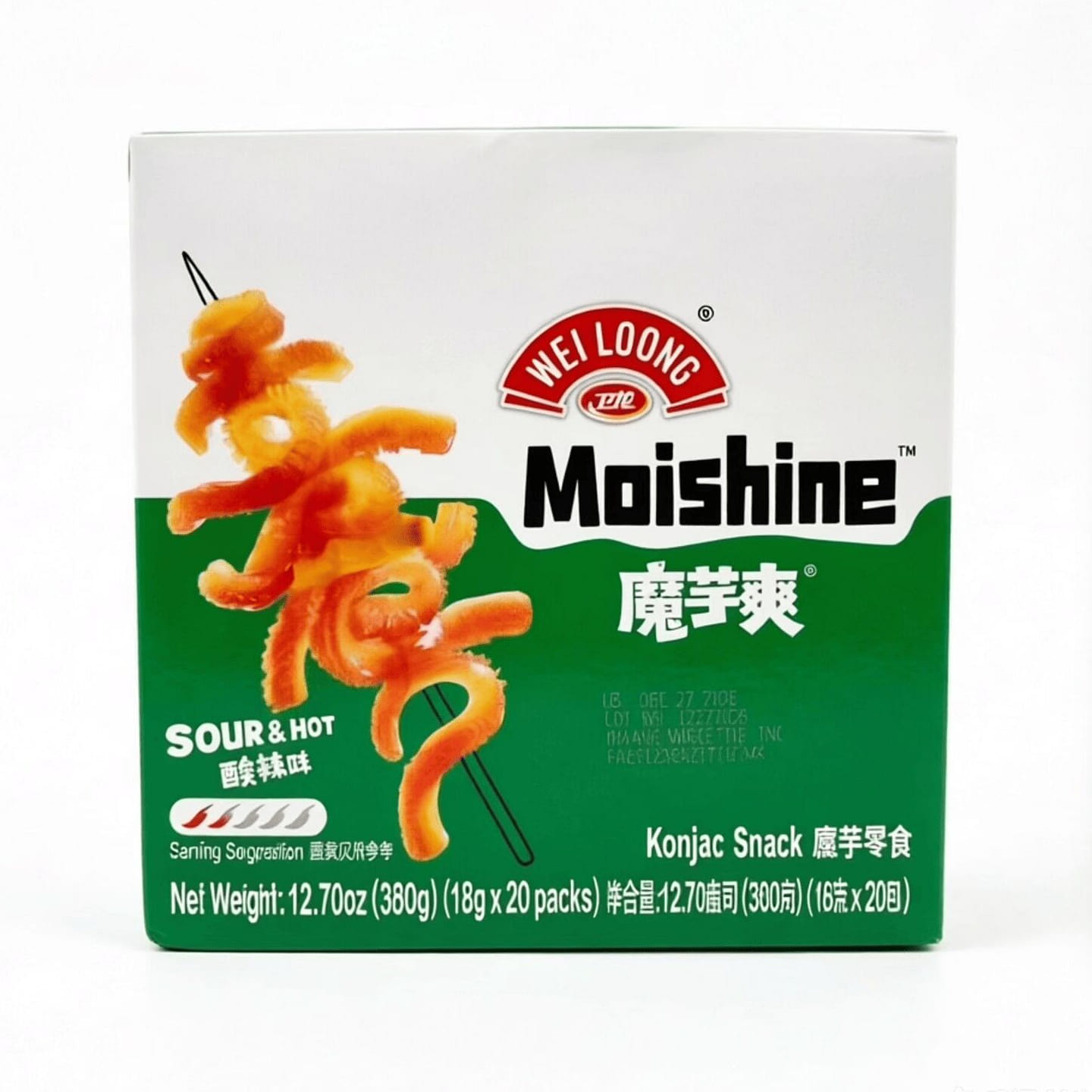 WeiLong Konjac Snack Hot & Sour Flavor 360g 1 box