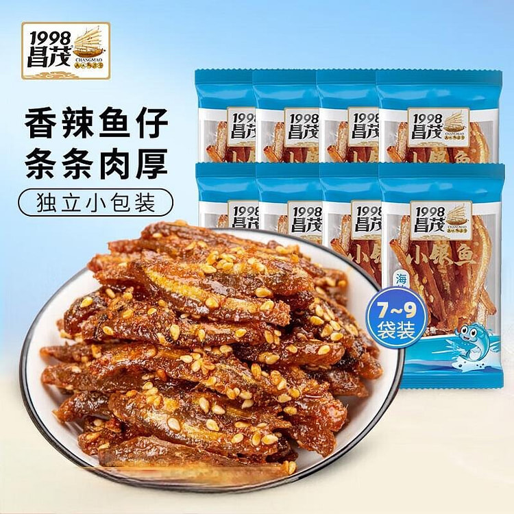 海南特产零食昌茂香辣小银鱼153g