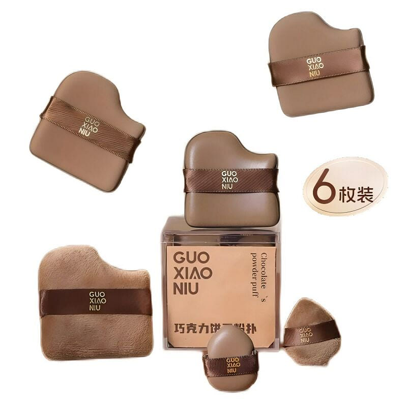 GUOXIAONIU Chocolate Biscuit Powder Puff 6 パック