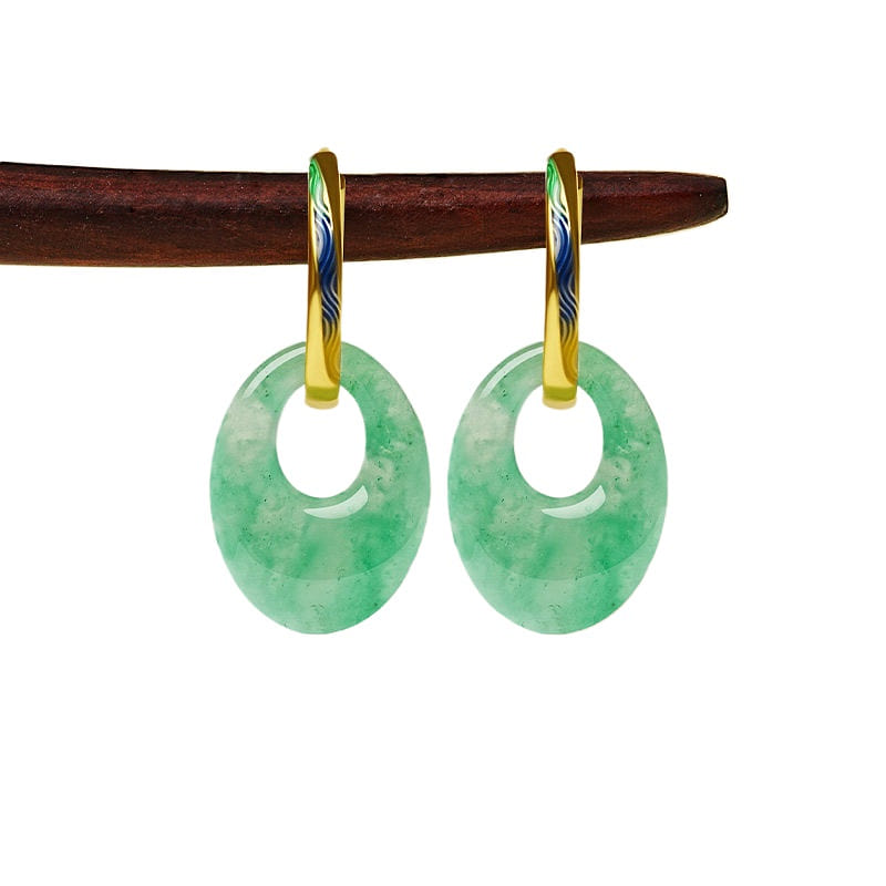 African Emerald Earrings 26*12mm 1 box
