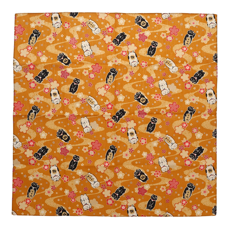 Neko Furoshiki (1 Sheet) - orange