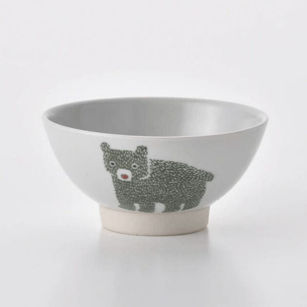 Hasami Ware 12cm Rice Bowl - Bear 1 count