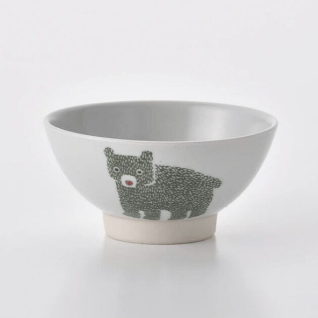 波佐见烧 12cm 饭碗 - 熊 1 个