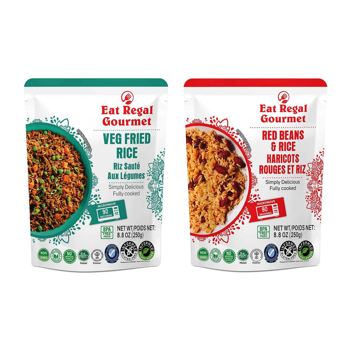 Eat Regal Veg Fried & Red Beans Rice, Pack of 12 8.8 oz
