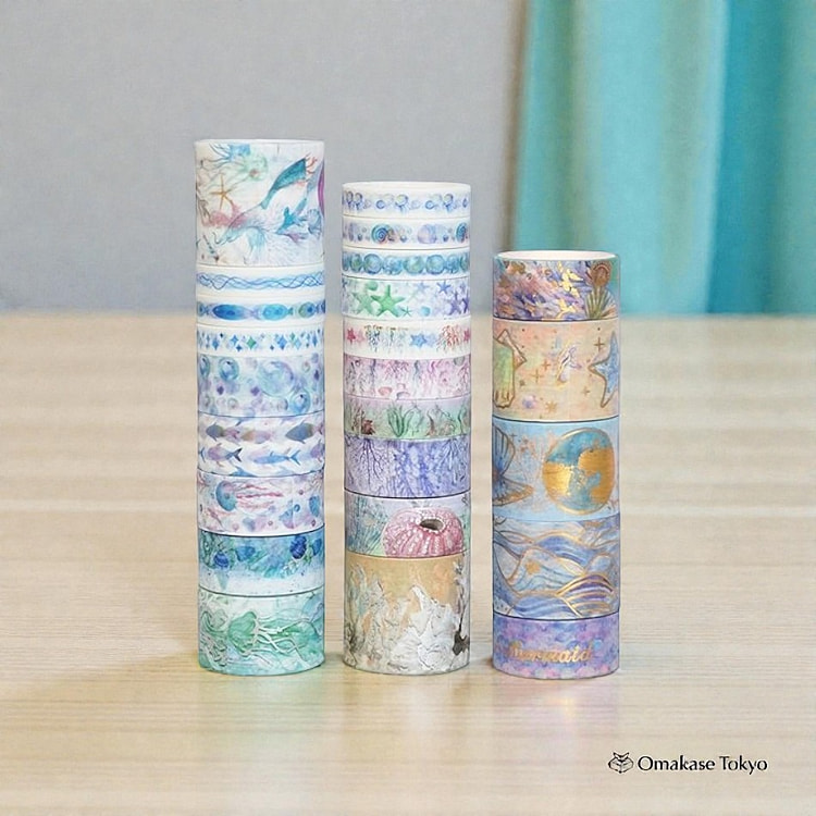 YUBX Marine Life Masking Tape 24 Rolls Set Multi 500 g