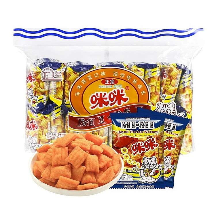 优品荟-咪咪蟹味粒儿时怀旧小吃休闲零食大礼包20g*20